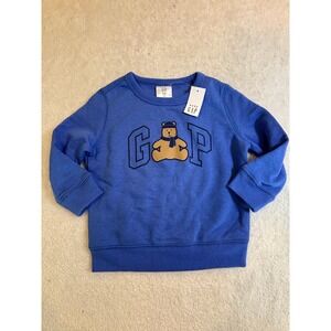 Baby Gap Blue Logo Teddy Bear Graphic Sweatshirt 18-24 Months NWT